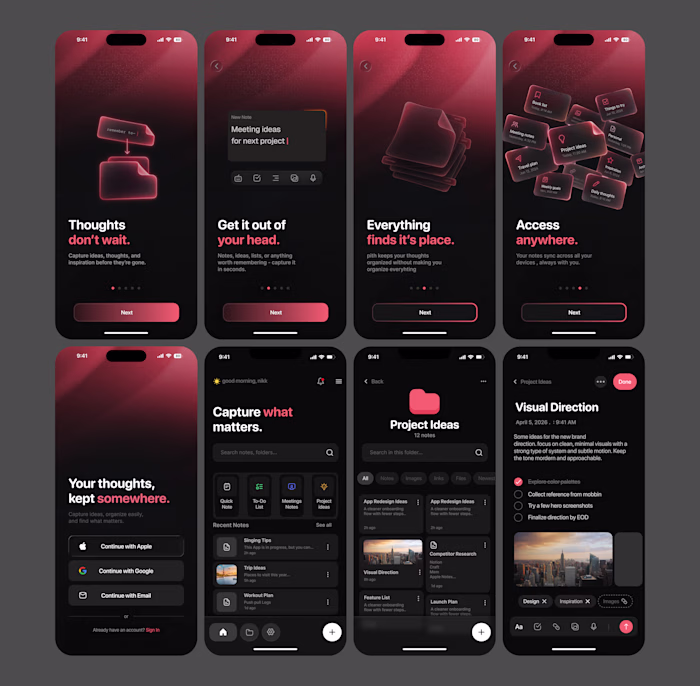Onboarding designed for notes taking