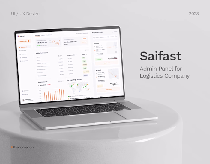 ↗️ SAIFAST - LOGISTIC WEB APP DASHBOARD UI DESIGN