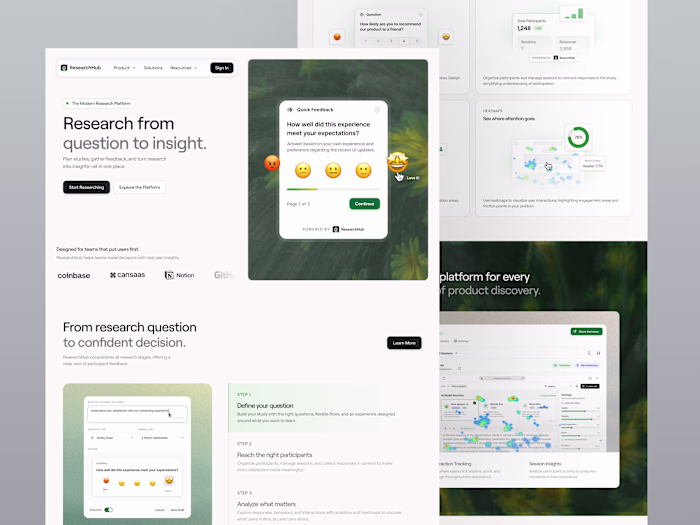 ResearchHub Landing Page Design