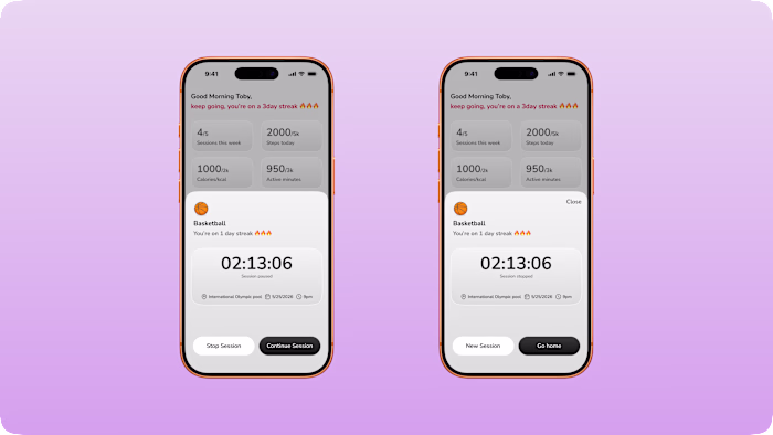 Enhance Your Game: Purple-Themed Basketball Session Tracking