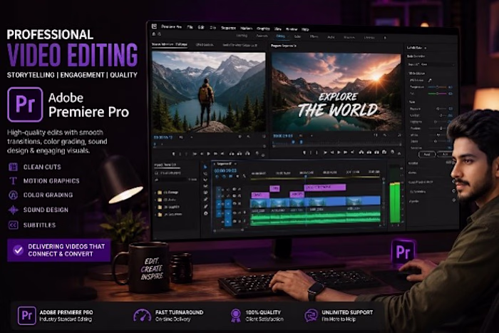 1.     
Professional YouTube Video Editing Demo
This