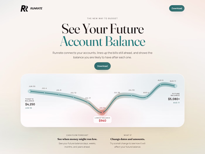 Runrate is a personal finance