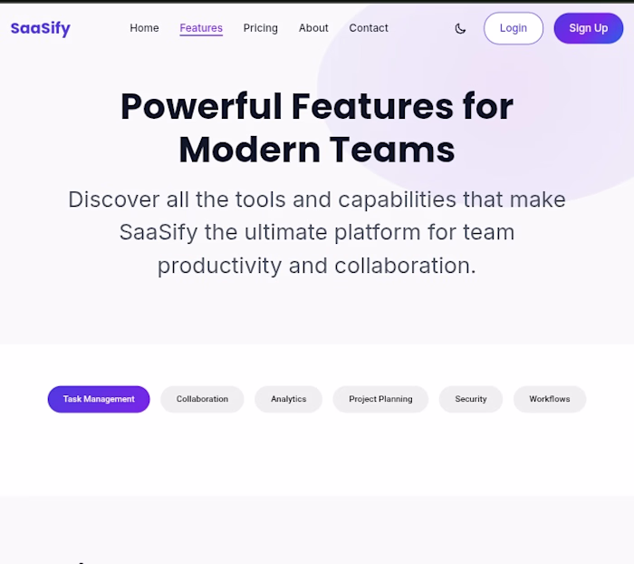 SaaS Landing Page Design