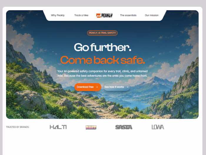 Designed a landing page for