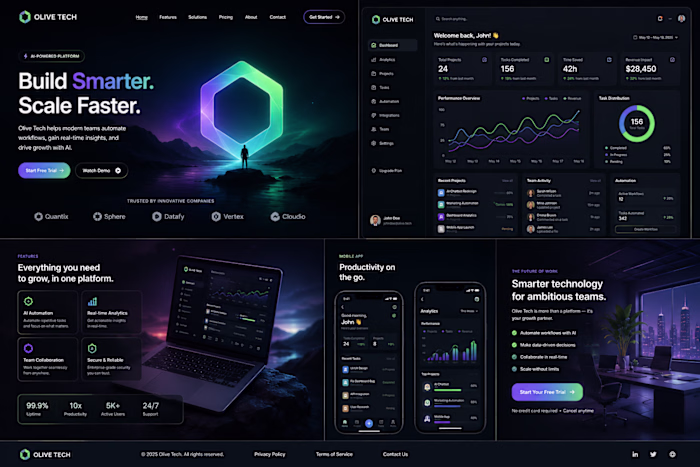 Designed a futuristic SaaS product