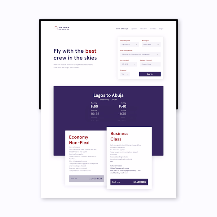 Air Peace Booking Redesign