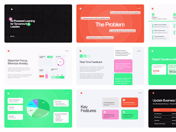 AI Learning Platform Pitch Deck Design