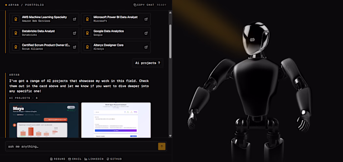 AI portfolio website with personal