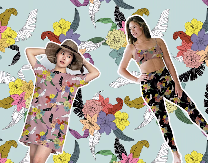 Tropical Blooms: Bold Florals with Ink Outline