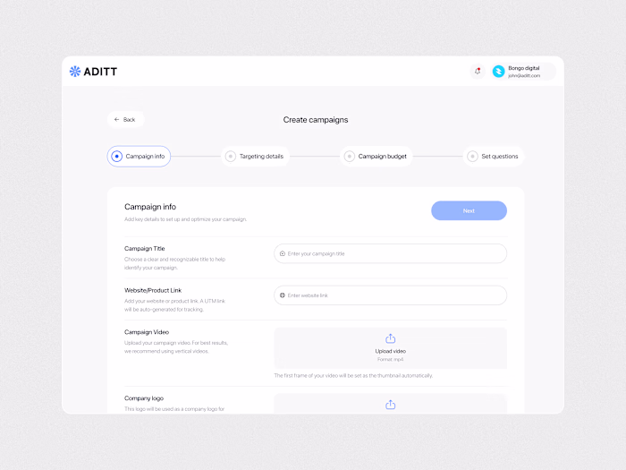 Campaign Creation | Web App