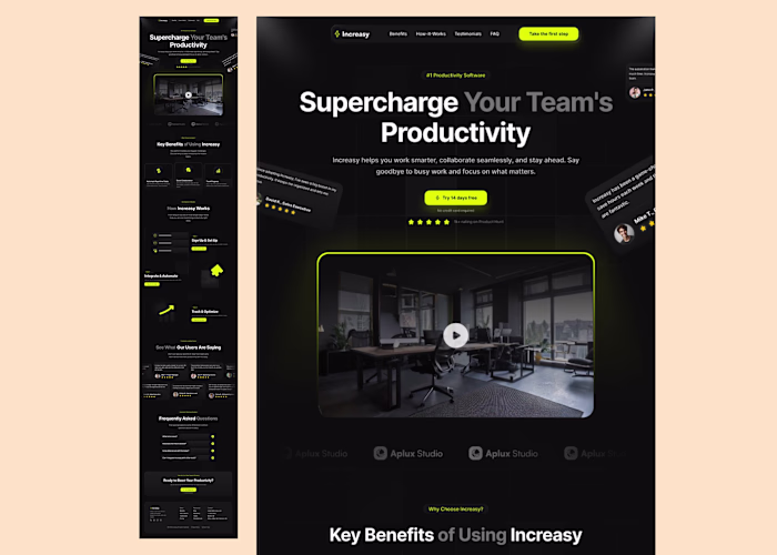 Increasy Dark & Light Mode UIUX design