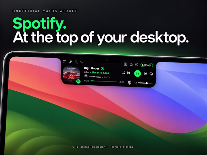 Spotify — Unofficial macOS Notch Widget