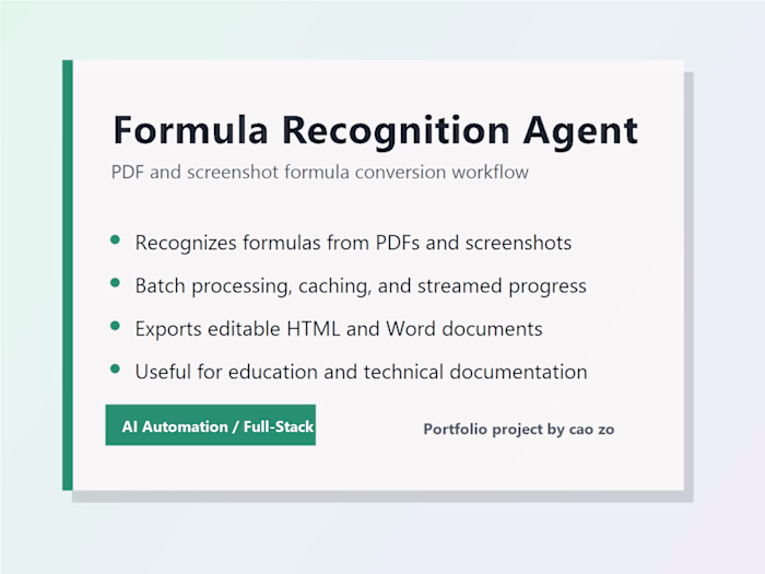 Formula Recognition Agent