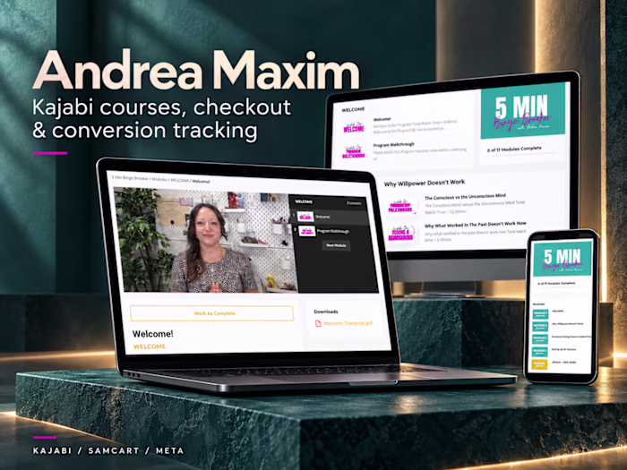Andrea Maxim: Kajabi, SamCart & Conversion Tracking