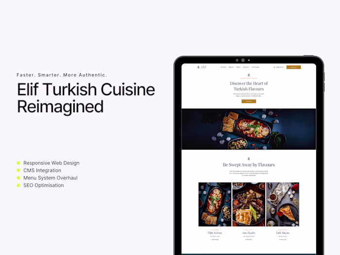 Elif Turkish Cuisine Website overhaul