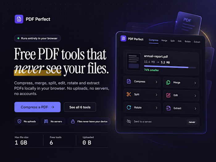 PDF Perfect. Private Browser-Based PDF Tools