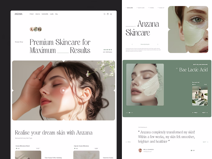 Anzana - Skincare Landing Page