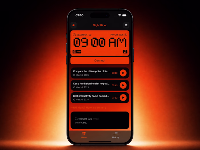 Night Rider – AI Researcher App Development