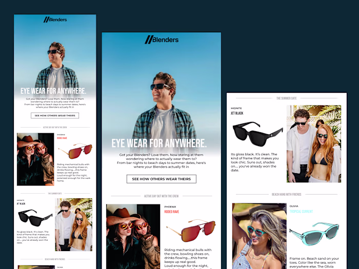 Blenders Eyewear Post-Purchase Email Campaign
