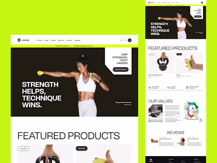 Fitness Equipment eCommerce Store Website Design