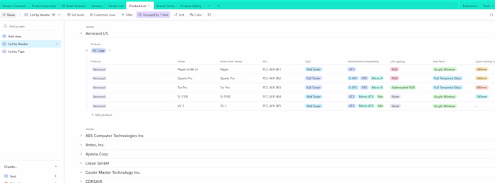 Product Management Airtable