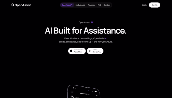 Here is the live website. https://www.openassist.ai/