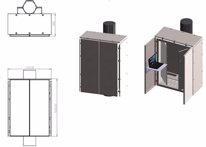 Design for electric cabinet with computer holder