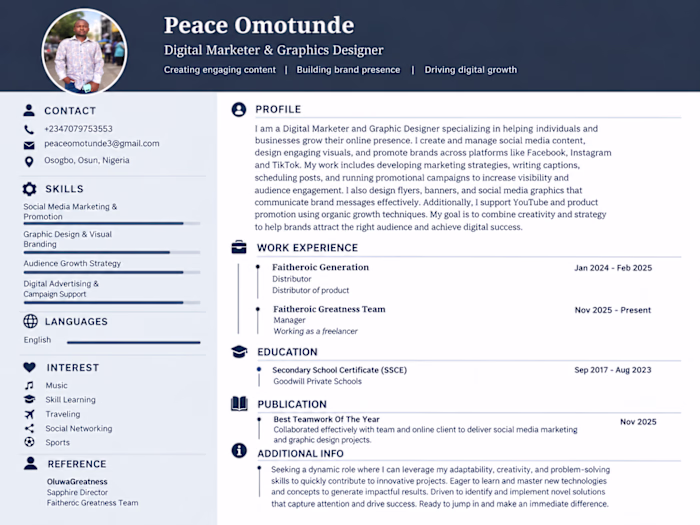 Professional CV & Resume Design

Designed