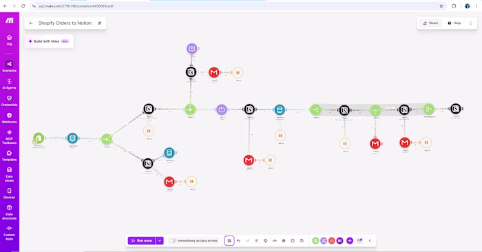 Shopify-to-Notion Order Management Automation (Make.com (htt...
