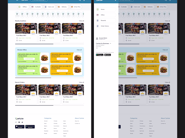 Cartzie - Website design