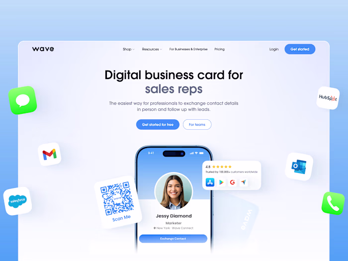 Digital Business Card Platform Website Design