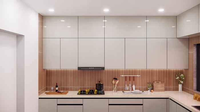 Indian L Shaped Modular Kitchen