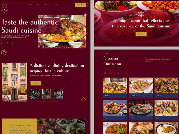 Maiz Restuarant - Web design