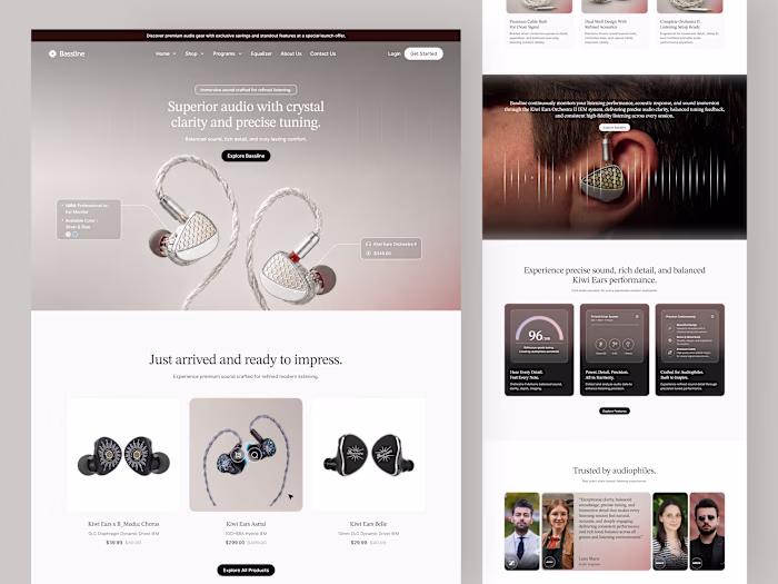 Bassline Premium Product Landing Page Design