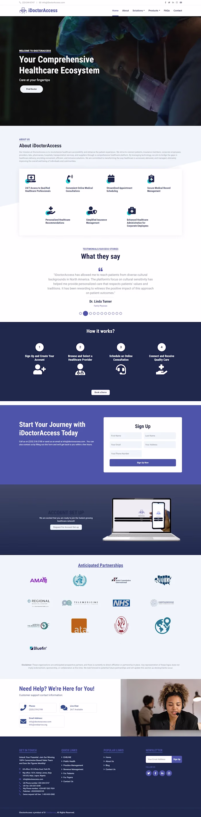 iDoctorAccess - Full website Design & Development
