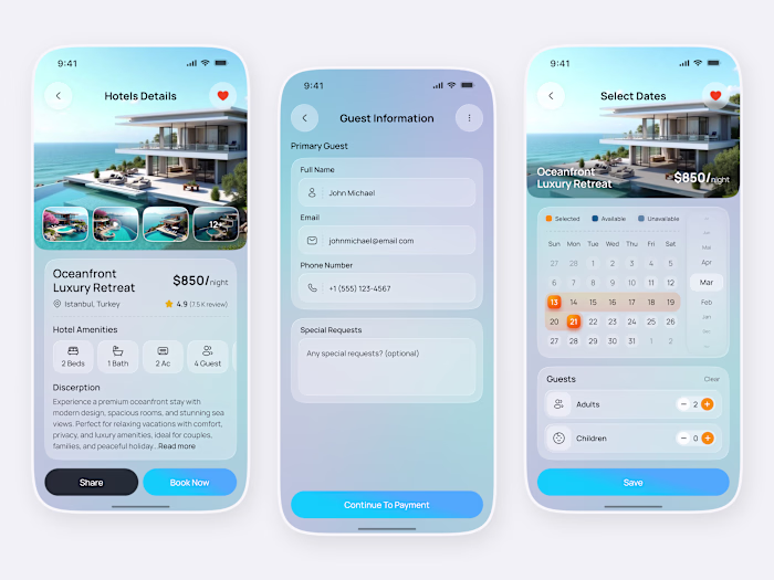Hotel Booking Mobile App UI