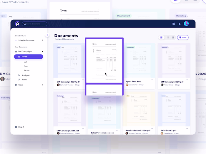 Documents Grid View - SAAS