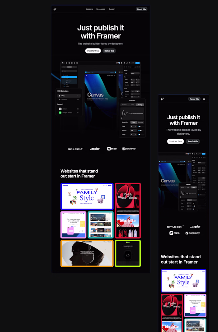 Framer Landing Page