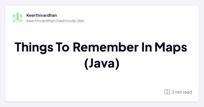 Things To Remember In Maps (Java)