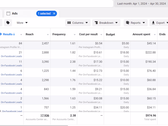 Work on Lead generation for local spa