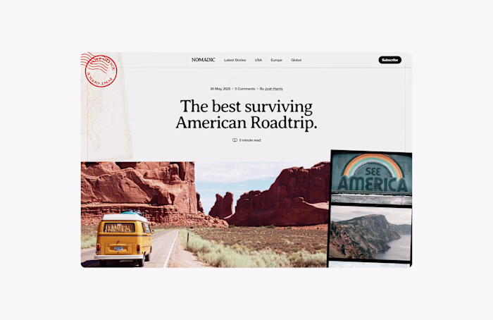 Nomad Blog Post Design. Bringing