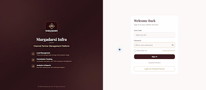 Margadarsi Infra — Real Estate CRM & Partner Management