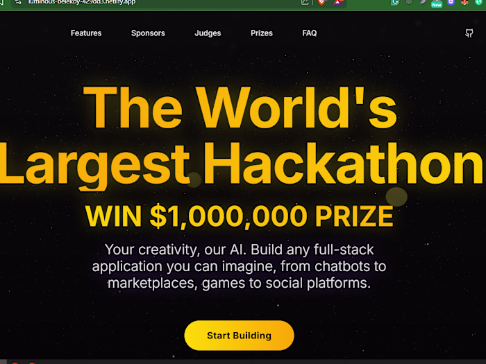 bolt.new landing page design hackathon competiton