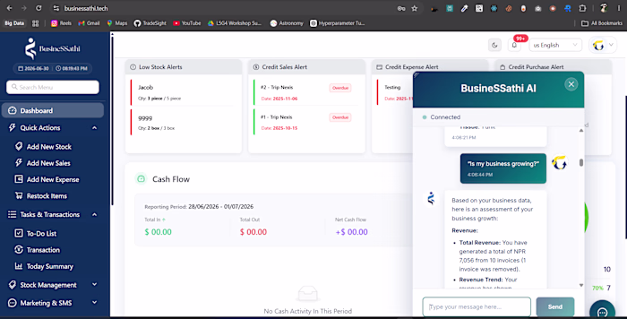 BusinessSathi - AI Chatbot
Designed and