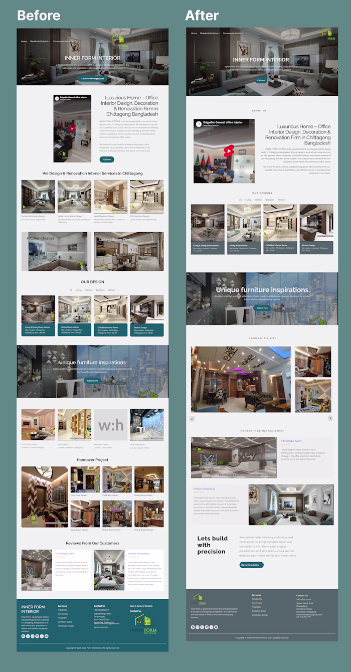 Interior Firm Website Redesign Concept