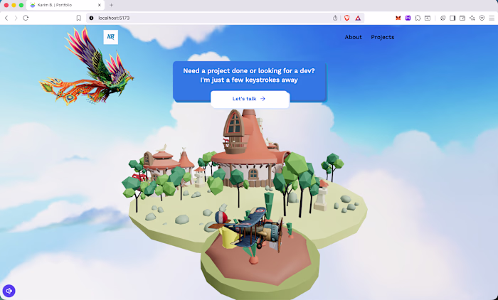 Created a 3D portfolio website