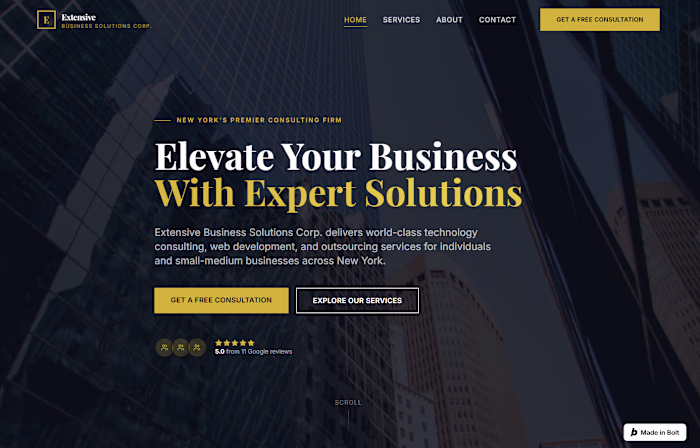 Extensive Business Solutions Corp. Website
Designed