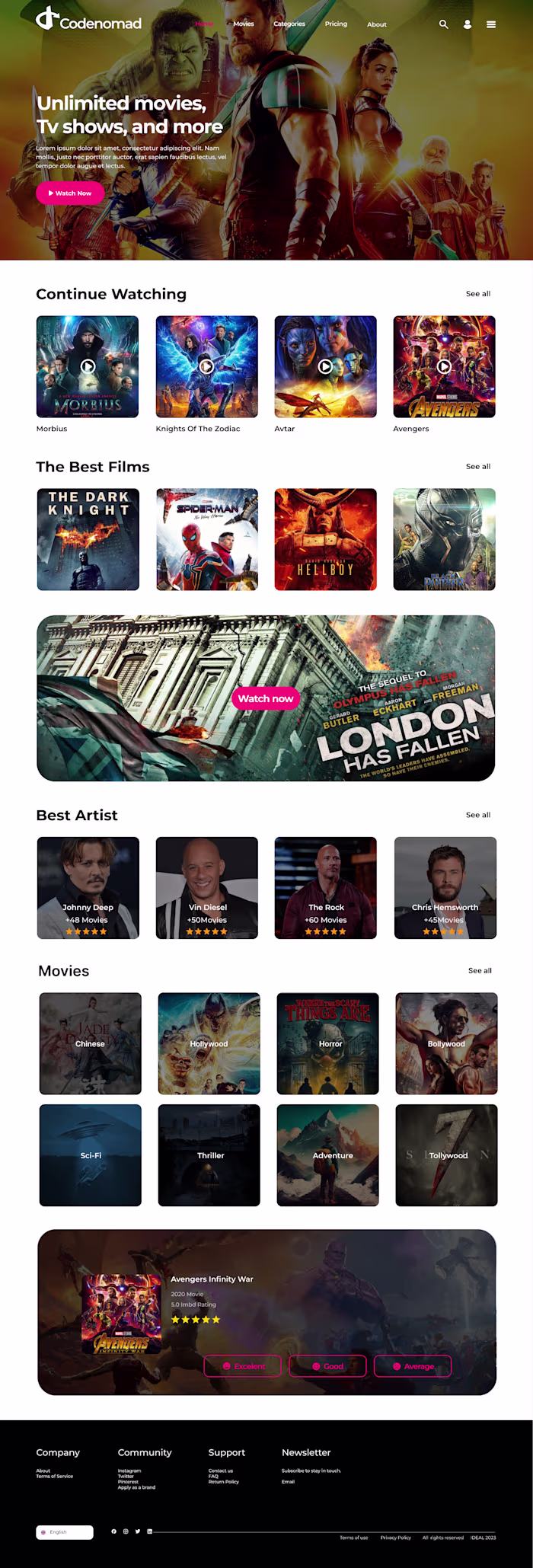 Amazon Prime Clone - OTT Website and App Templates