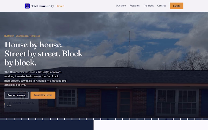 Community Haven: nonprofit website rebuild
