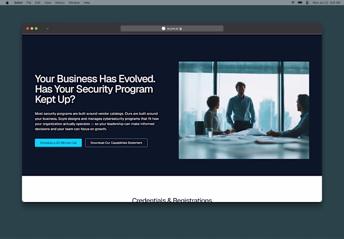Scyre LLC Website Redesign for Cybersecurity Brand